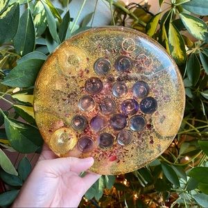 Vintage Lucite Glitter Grape Trivet